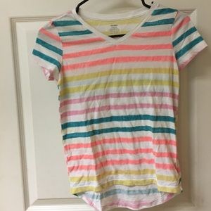 Old Navy V-Neck Youth/Girls Striped Shirt